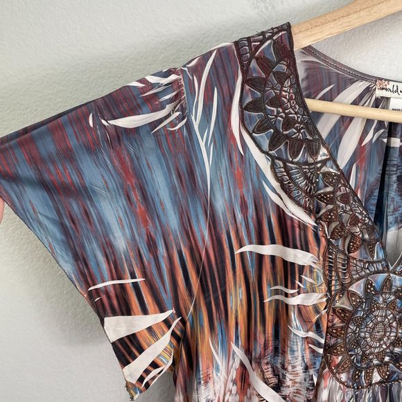 World Unity Womens Plus XXL Tunic Top Short Sleeve Asymmetrical Hem Shirt - Picture 9 of 13